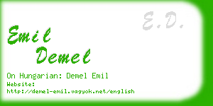 emil demel business card